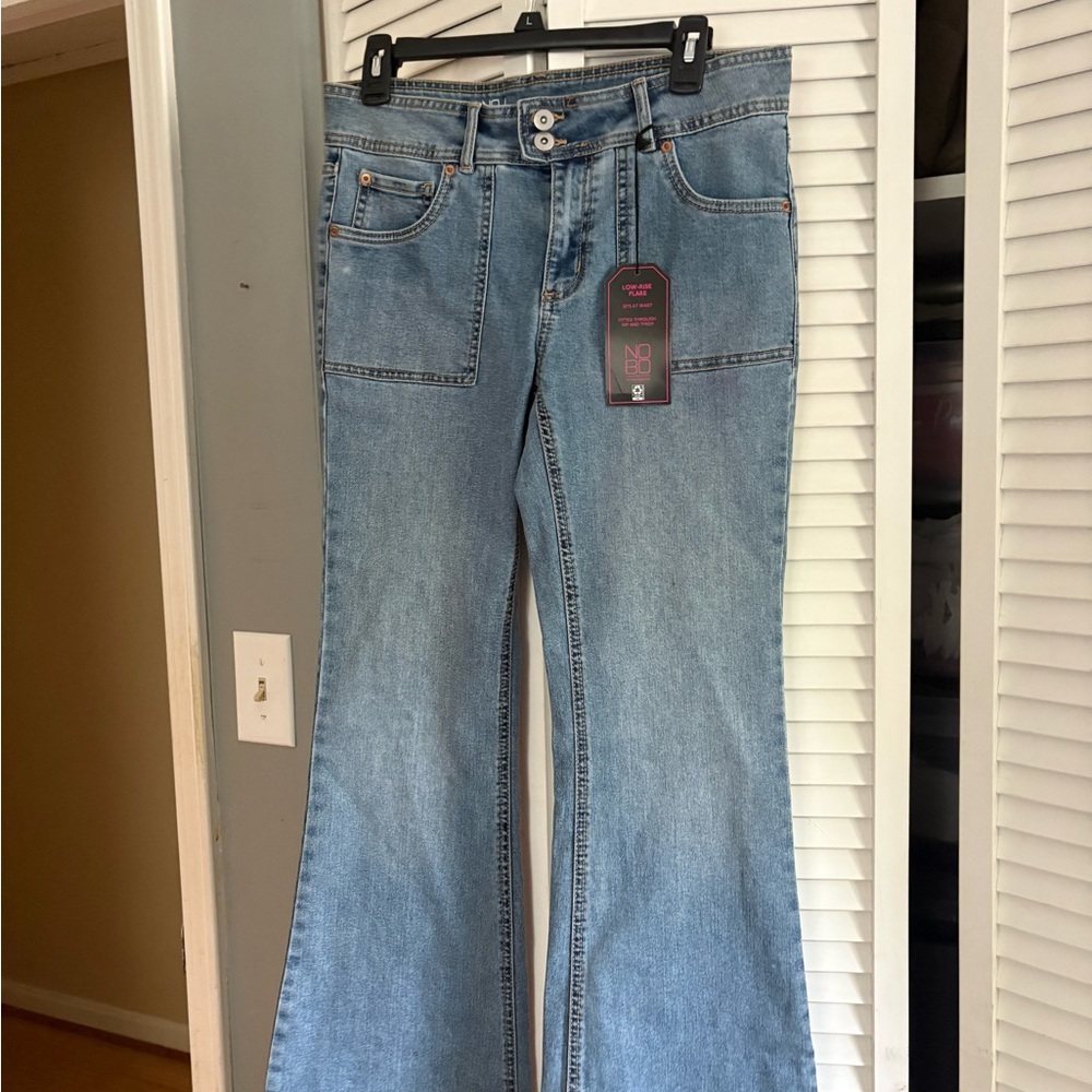 No Boundaries Blue Flare Wide Leg Jeans